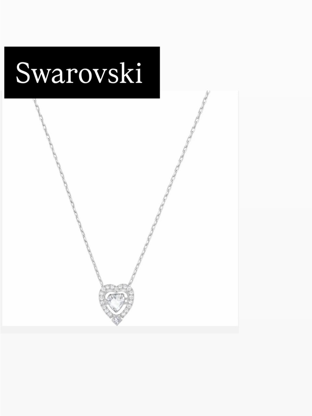 Swarovski Sparkling Silver Tone Dance Heart Necklace NWT